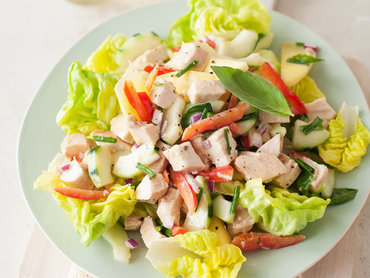 2012 r xl chicken salad with cucumber red pepper and honey mustard dressing
